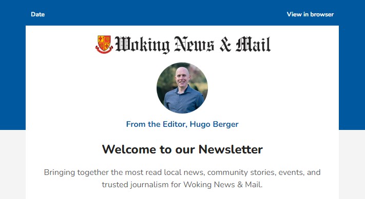 Woking News newsletter sample