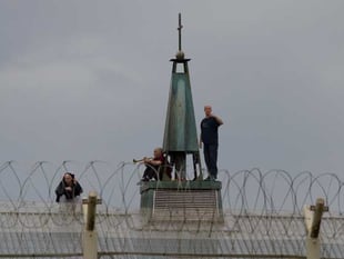 Coldingley Prison trio perform Jailhouse Rock in Bisley