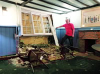 Lucky escape as car ploughs into pub