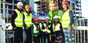 Local Beavers visit tower construction site