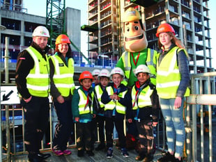 Local Beavers visit tower construction site