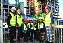 Local Beavers visit tower construction site