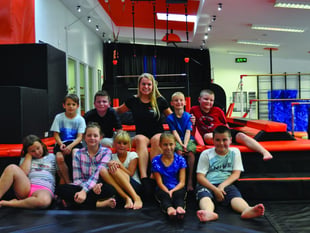 Belarusian children at Horsell acrobatics centre