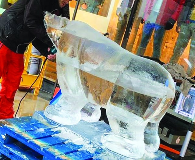 Penguin ice sculpture