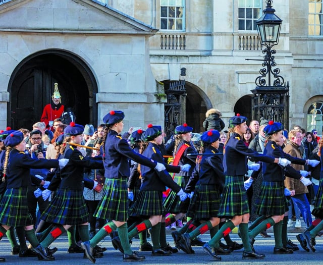Gordon's School marches through Whitehall