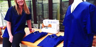 Family teamwork on scrubs