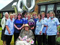 Carers help dressmaker Eileen celebrate her 100th birthday