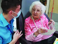 Surprise visit for Joyce to celebrate her 100th birthday
