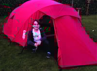 Garden sleep-out raising foodbank funds