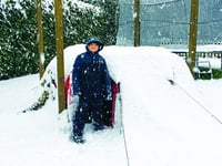 Young fundraiser thrilled by snowfall