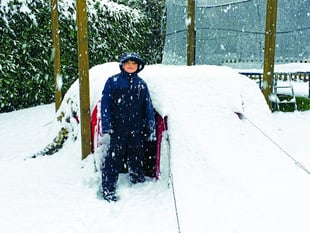 Young fundraiser thrilled by snowfall