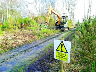 Diggers on the common are improving the habitat