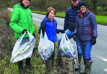 Scouts get to work on village clear-up