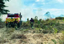 Firefighters rush to douse flames on common