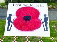Cathy strides out on war memorials walk for Poppy Appeal