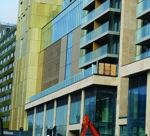Half the panels on new landmark building receiving additional fixings ‘a temporary measure'