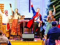Les Miserables stars rouse carol concert, thanks to singing estate agent