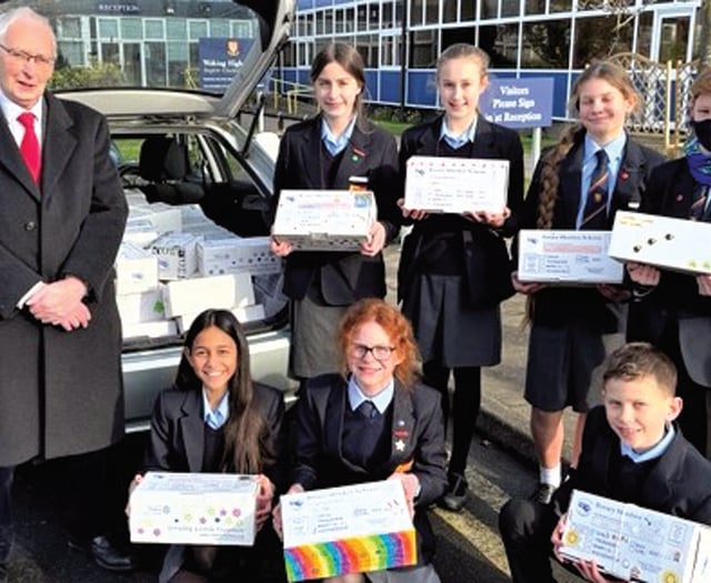 Pupils fill boxes of joy