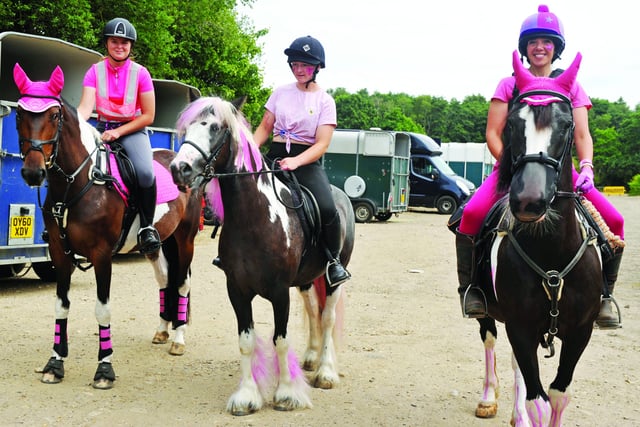 Pink is the colour for charity riders
