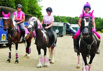 Pink is the colour for charity riders