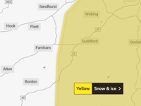 Yellow weather warning for Woking