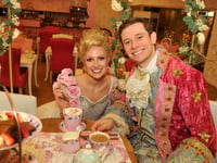 Cinderella and Prince Charming stop for tea in shopping centre 