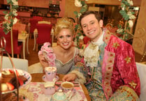 Cinderella and Prince Charming stop for tea in shopping centre 