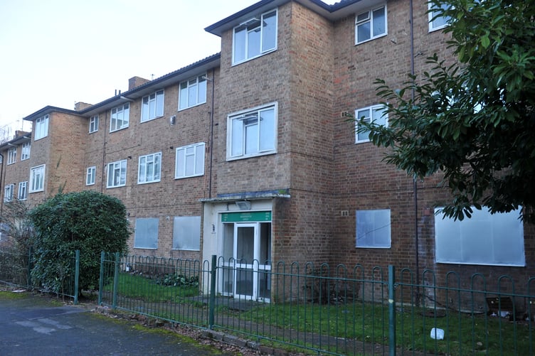 Flat 48 Devonshire Avenue , Sheerwater , Woking . General Views of the block of flats where a 38 woman lay mummified for 3 years