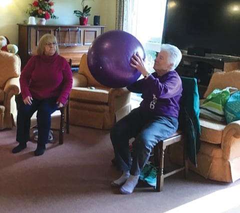 84-year-old fitness instructor puts her class through their paces