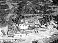 Peeps into the Past: Barrage balloons at Brooklands after wartime raid
