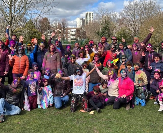 Holi festival in Woking Park marks colourful start of spring