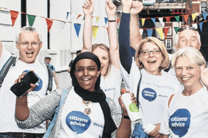 Members of the Citizens Advice Woking team that completed the London Legal Walk last year