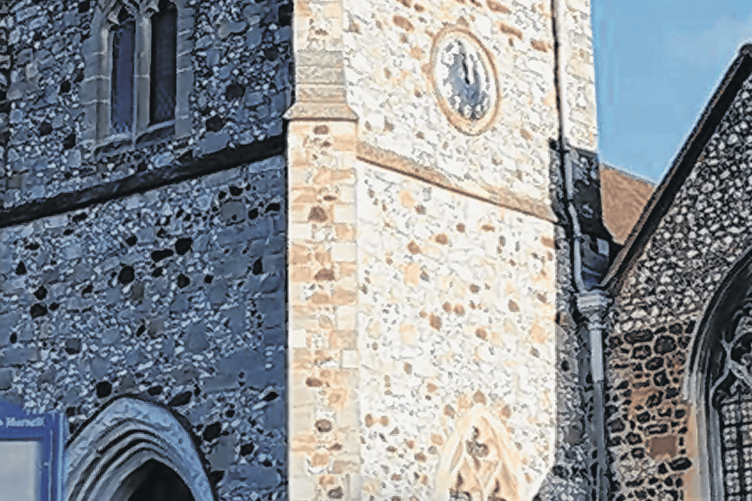 Work has begun on repairing the clock at St Mary’s Church in Horsell