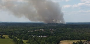 Fire crews tackling huge wildfire on the Longmoor Ranges near Bordon