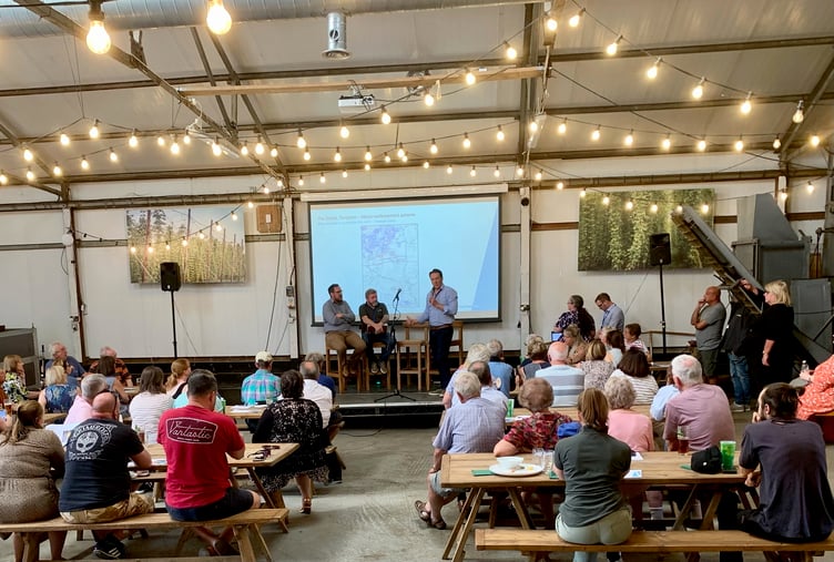 More than 120 villagers, business-owners and councillors attended the public meeting at Hogs Back Brewery