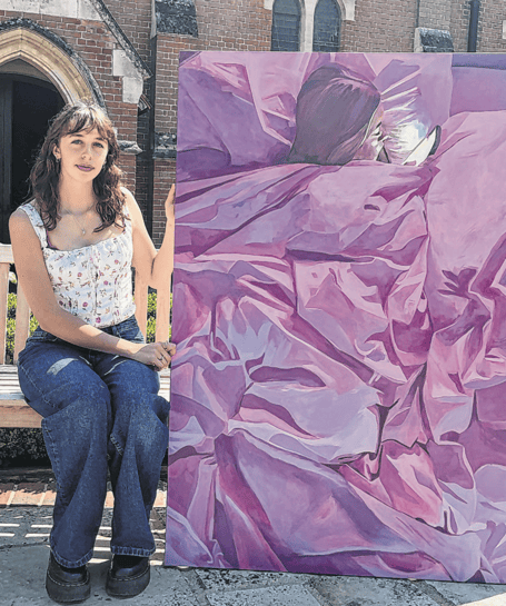 Ruby Parsons with the portrait of her sister