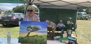 Alton Art Society members paint at Armed Forces Day Convoy event 