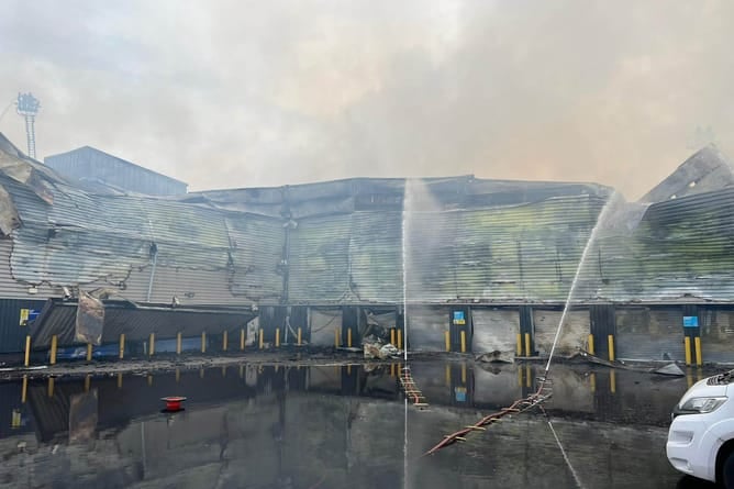 The remains of the Access Self Storage warehouse