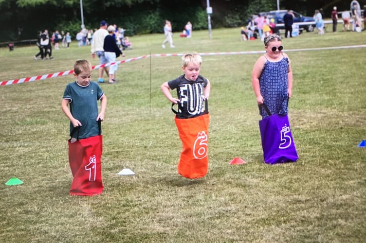 Sack race, Thank You Day, Anstey Park, Alton, July 2nd 2023.