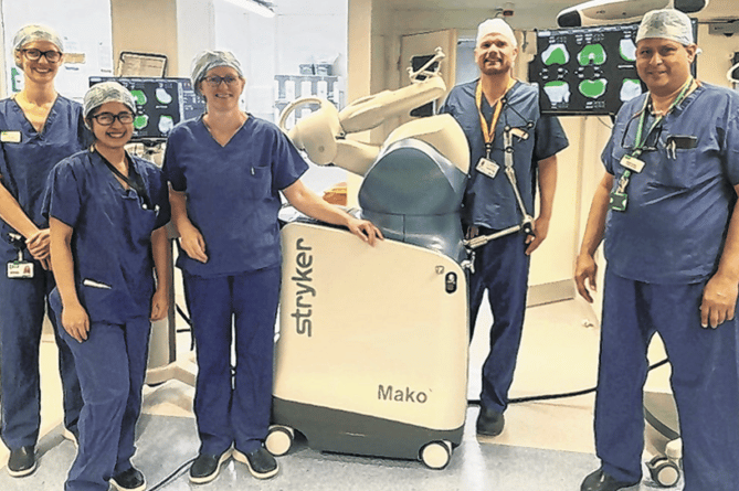 A sophisticated Mako robot is the latest addition to the surgical team at the Nuffield Health Hospital in Woking