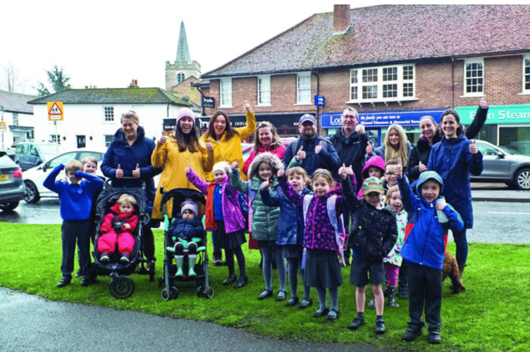 Campaigners celebrating earlier this year after the zebra crossing got the go-ahead
