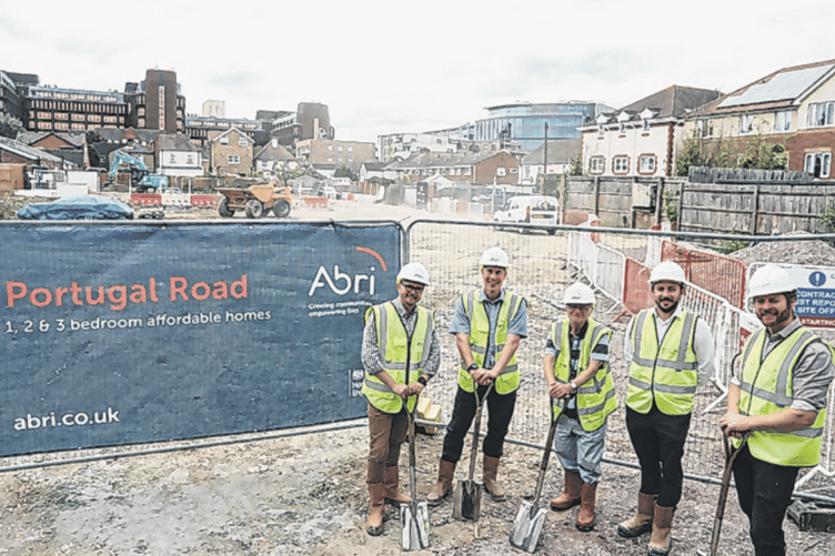 Cllr Ian Johnson visits the Portugal Road development in Woking