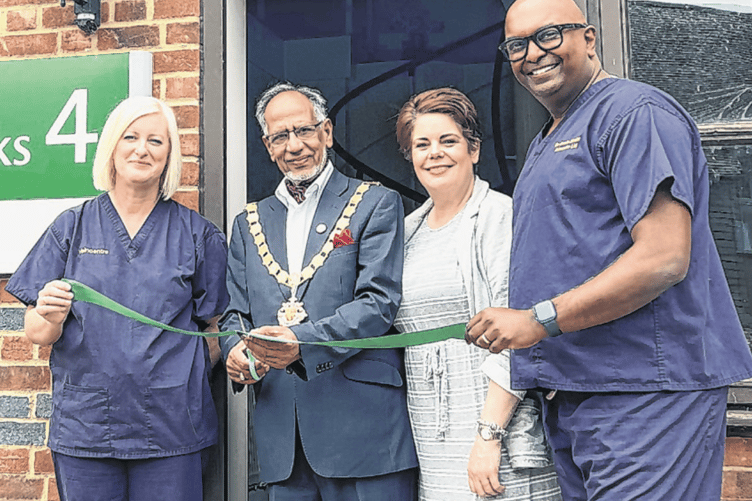The mayor of Woking, Cllr M Ilyas Raja, opens the Veincentre clinic