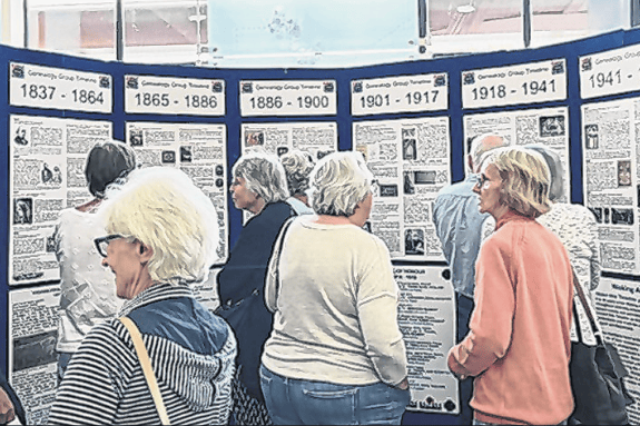 Woking u3a members at the launch of the timeline