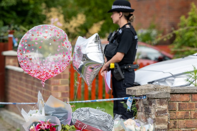Police still outside of the home Sara Sharif where her body was found at home on August 10 after her father fled the UK, Woking, Surrey 28th August 2023