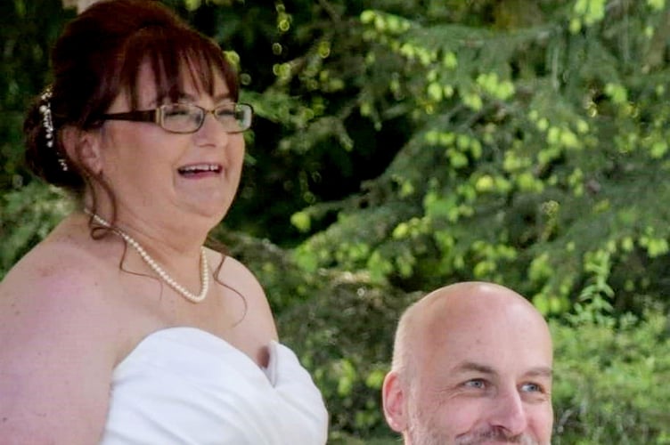 Jane Lightfoot  with husband Matthew at their wedding in 2021.  Release date â September 12, 2023.  See SWNS story SWMRear.  A woman who spent months being treated for a suspected ear infection discovered it was actually a brain tumour.  Jane Lightfoot, 47, took several courses of antibiotics after visiting different GPs but her hearing problems didn't improve.  She asked to see an ear specialist who referred her tests which eventually uncovered a vestibular schwannoma.  It is a non-cancerous tumour on the balance nerve and auditory nerve.  She endured years of hearing tests and MRI scans and then a one-off intensive session of radiotherapy when the tumour grew larger.   The mum-of-one still suffers headaches, dizziness, fatigue, mood swings and shooting pains through her head and behind her right ear.   But she says she considers herself lucky.