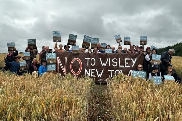 Campaign group Villages Against Wisley New Town objects to the proposed development of 1,700 homes at the former Wisley Airfield