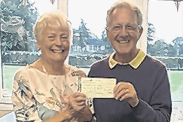 Dementia Carers Support were represented by Frances Dyble-Goode and Beryl Grout. President Colin Bater presented a cheque for more than £400