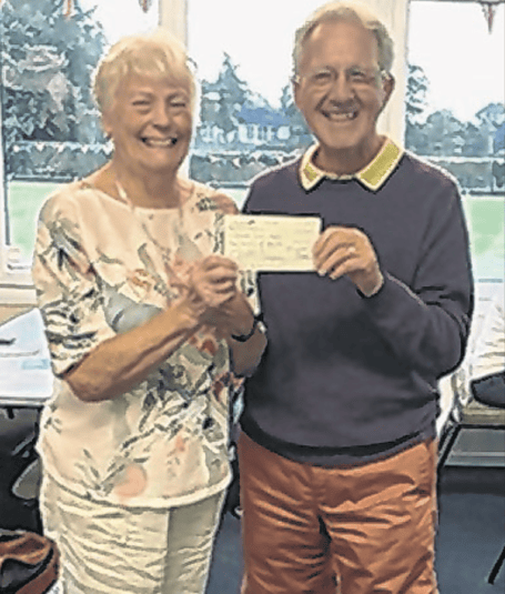 Dementia Carers Support were represented by Frances Dyble-Goode and Beryl Grout. President Colin Bater presented a cheque for more than £400