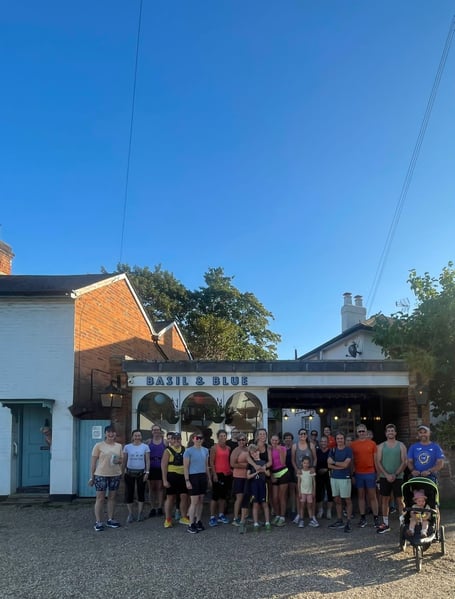 Monday run club at Basil and Blue